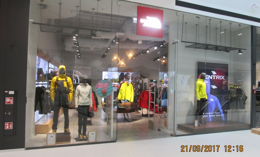 Butik North Face w Galerii Północnej w Warszawie